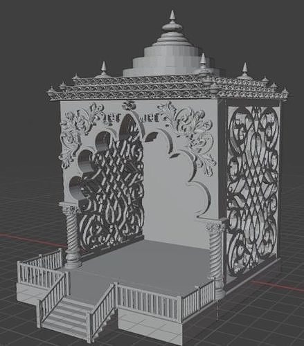Hindu Temple 3D Model for Dashboard and Home Decor Mandir Design 3D print model