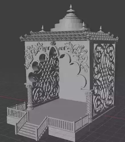 Hindu Temple 3D Model for Dashboard and Home Decor Mandir Design