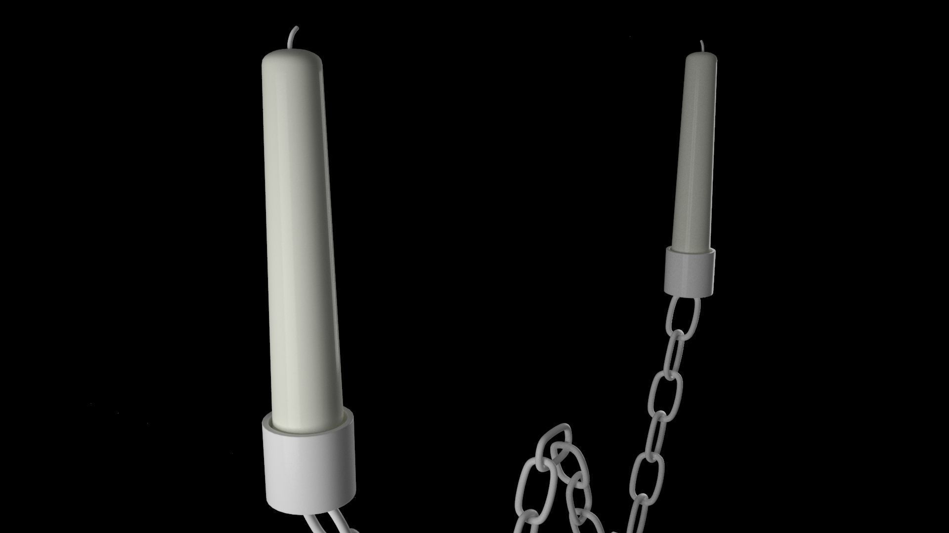 Chain W Candleholder White Color 3D model_3