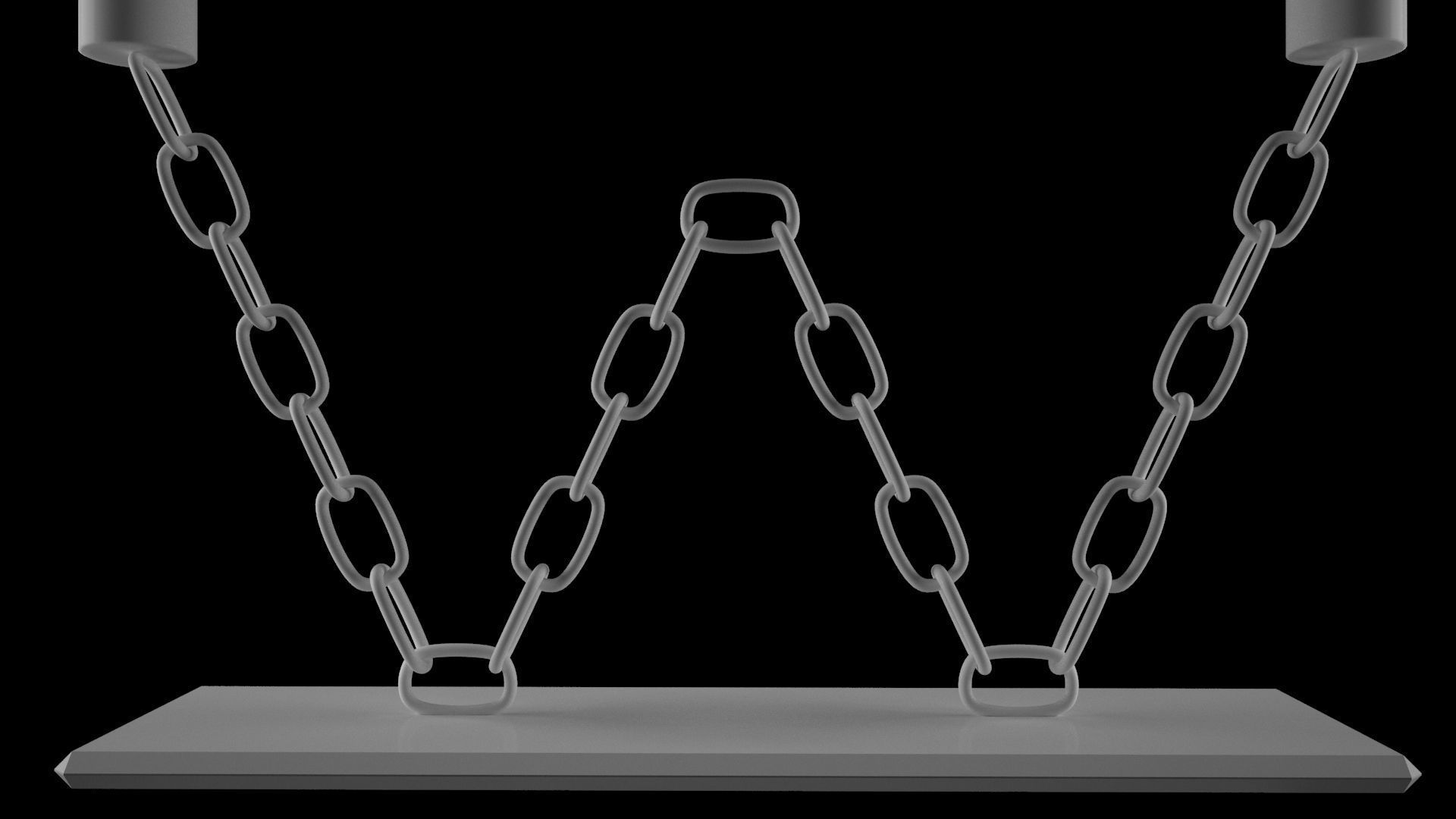 Chain W Candleholder White Color 3D model_4