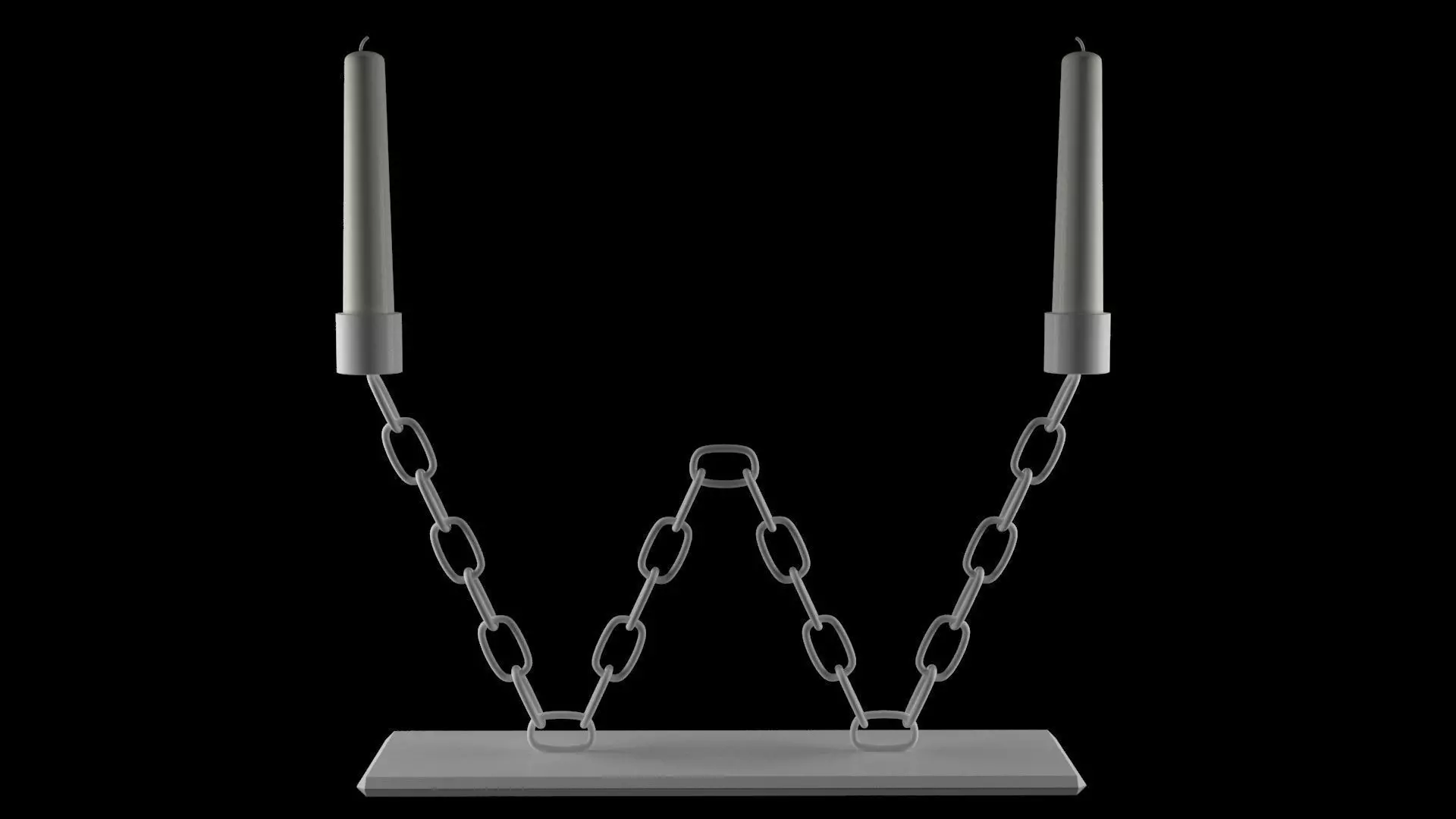 Chain W Candleholder White Color 3D model_0