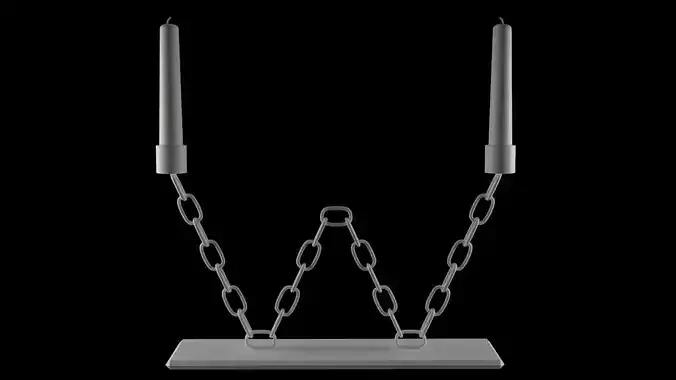 Chain W Candleholder White Color