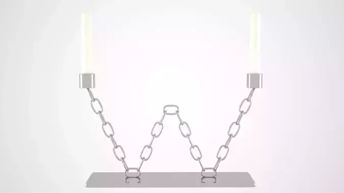 Chain W Candleholder Sliver Color