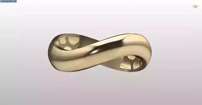 curved wedding band wave ring