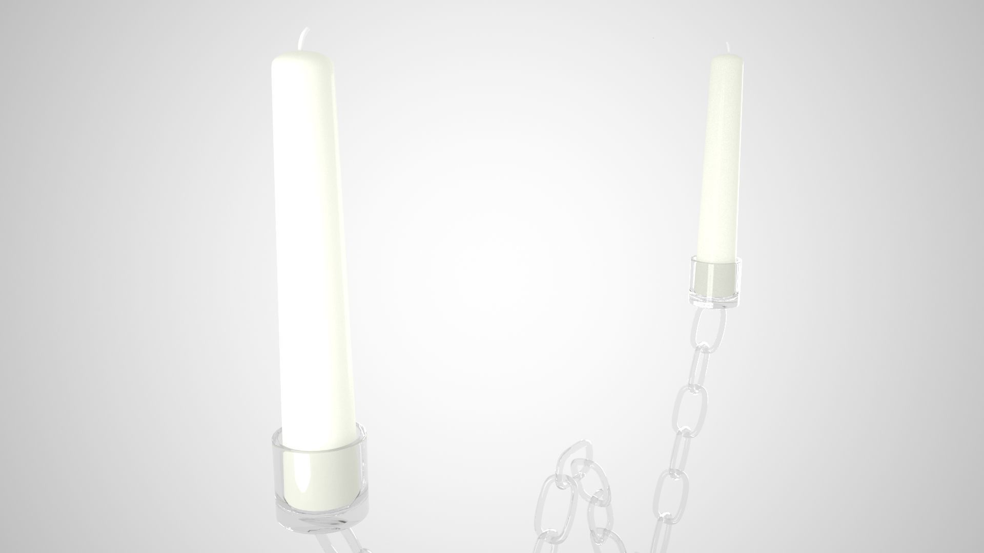 Chain W Candleholder Clear Glass Color 3D model_3