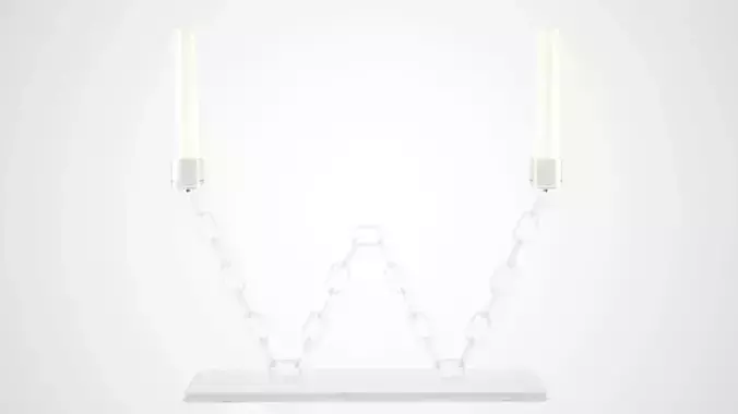 Chain W Candleholder Clear Glass Color