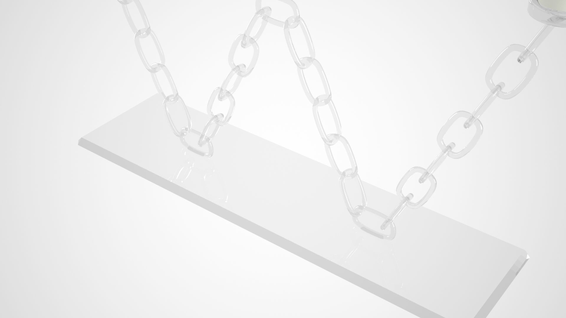 Chain W Candleholder Clear Glass Color 3D model_2
