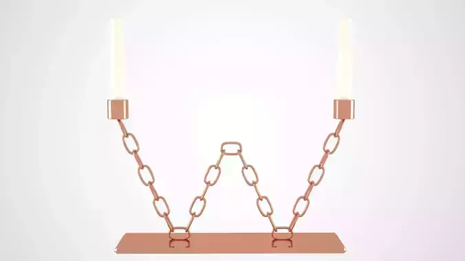 Chain W Candleholder Bronze Color
