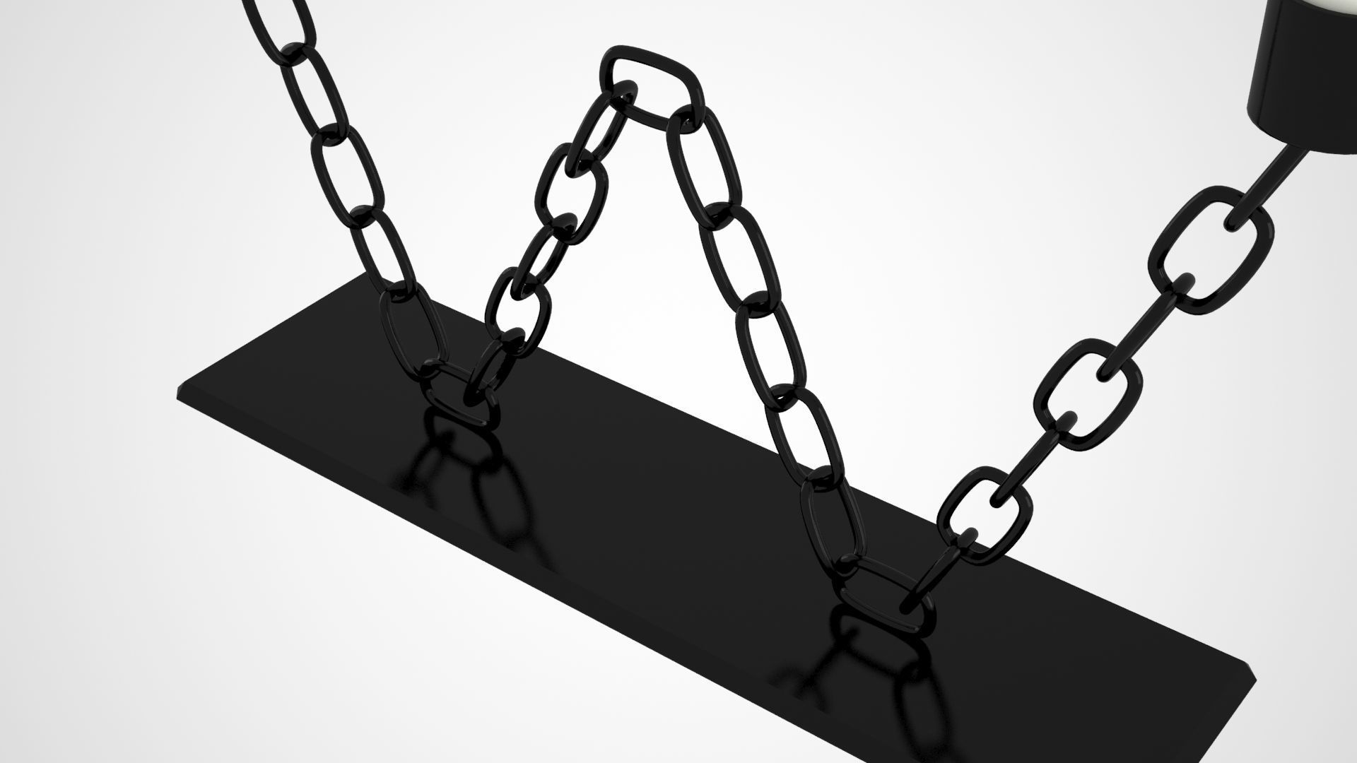 Chain W Candleholder Black Iron Color 3D model_2