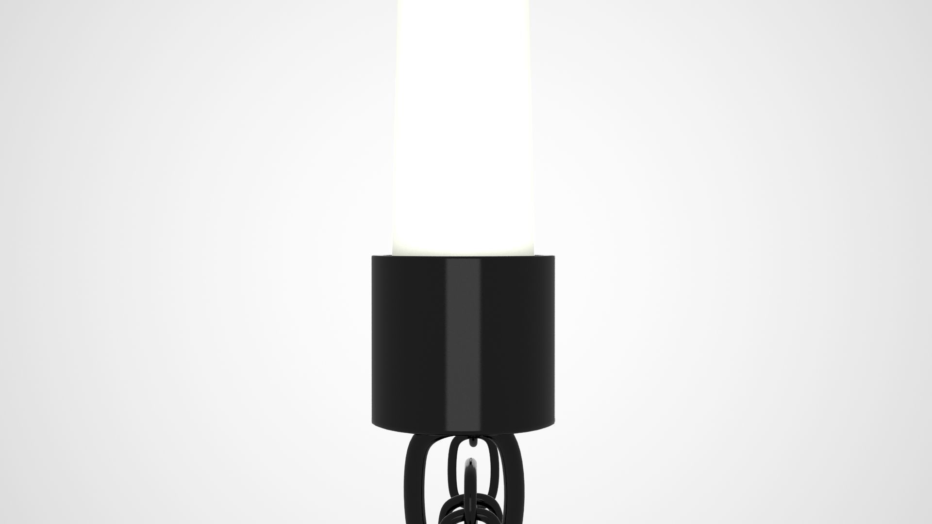 Chain W Candleholder Black Iron Color 3D model_1