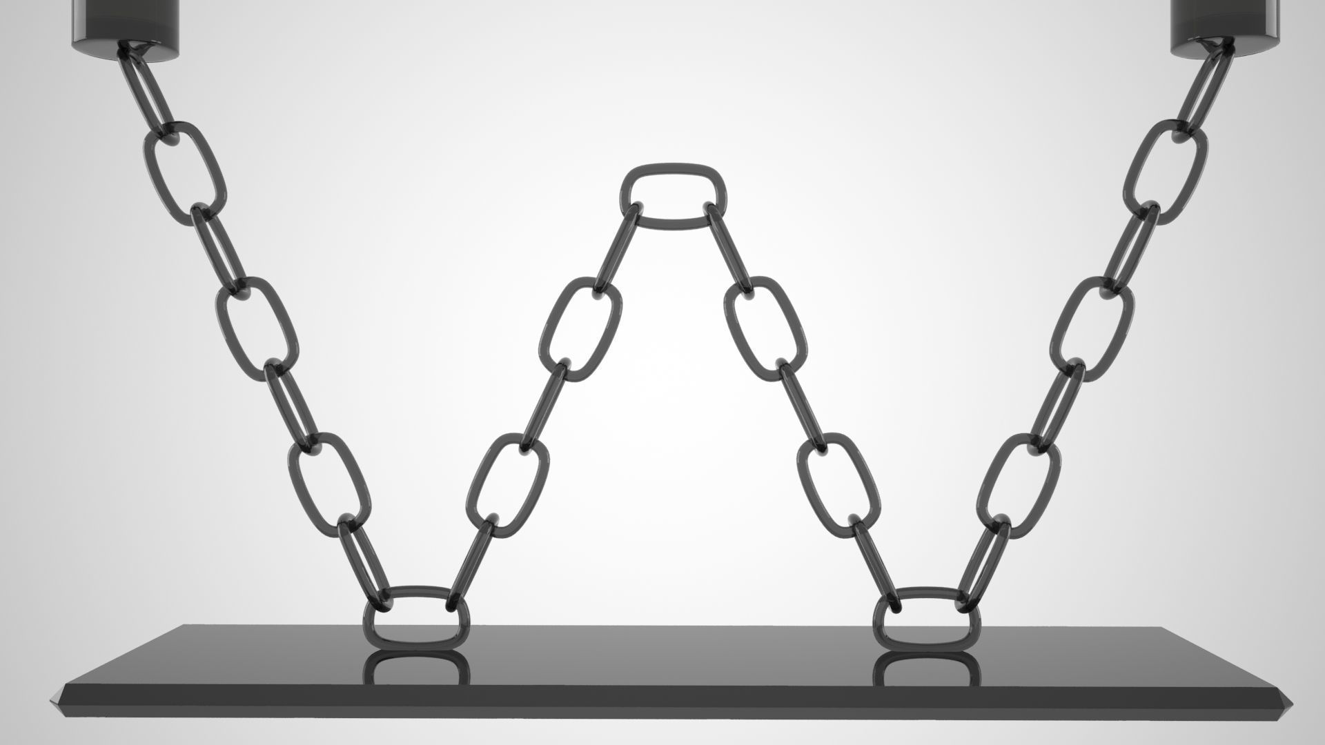 Chain W Candleholder Black Glass Color 3D model_4