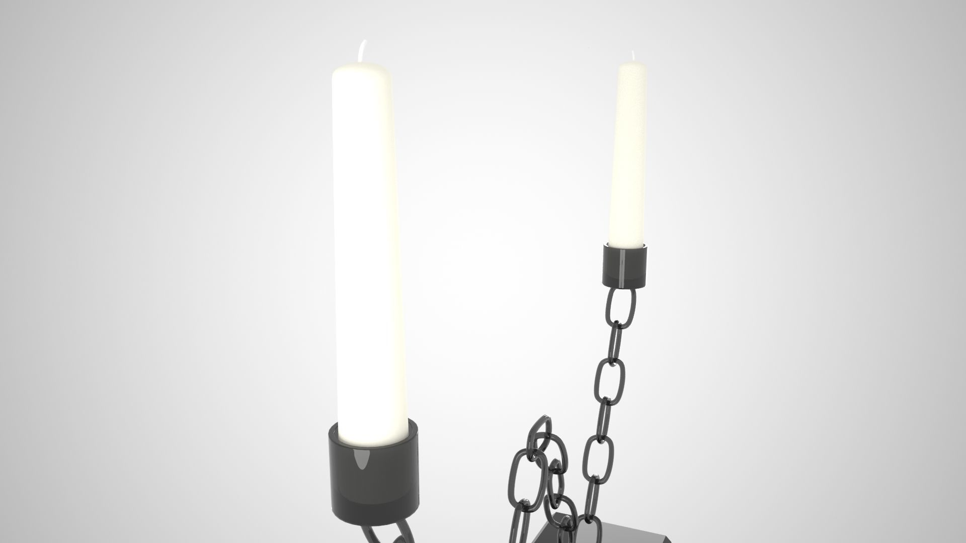 Chain W Candleholder Black Glass Color 3D model_3