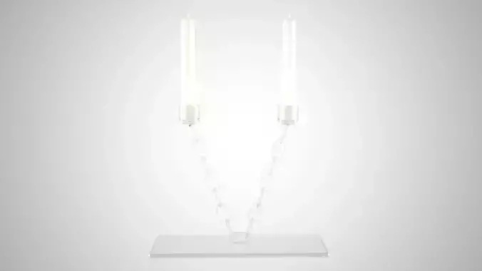 Chain V Candleholder Clear Glass Color