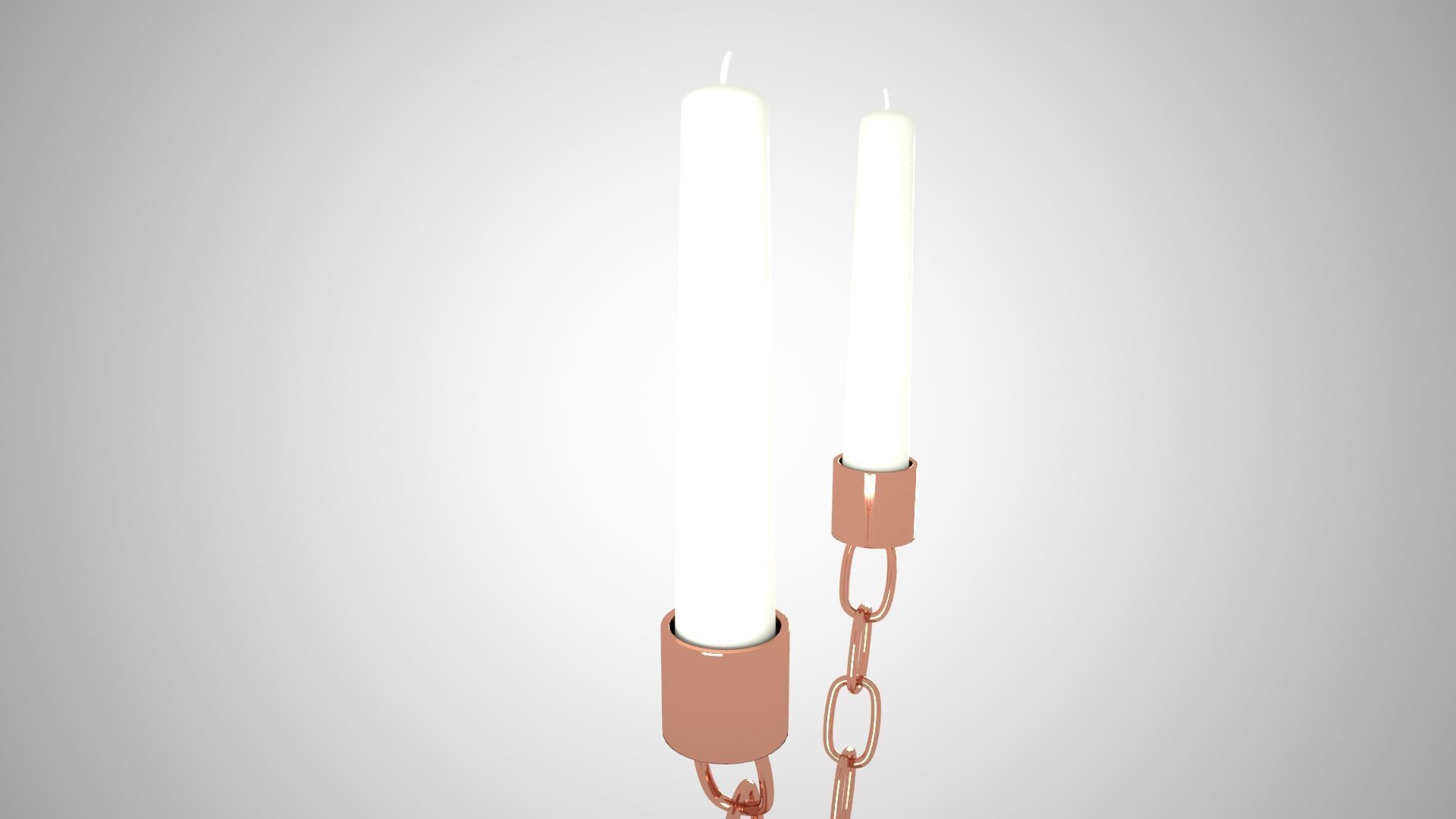 Chain V Candleholder Bronze Color 3D model_3