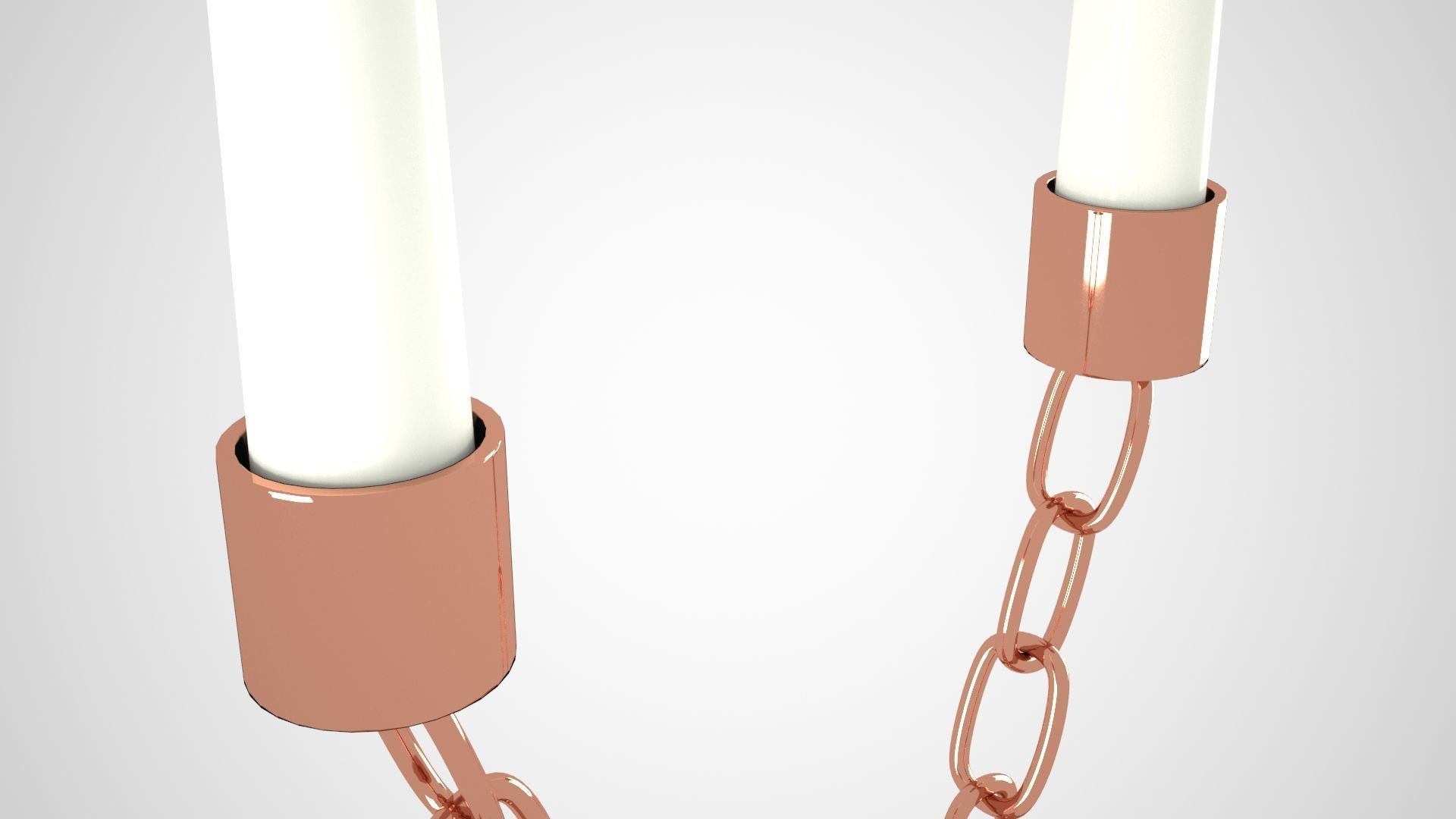 Chain V Candleholder Bronze Color 3D model_1