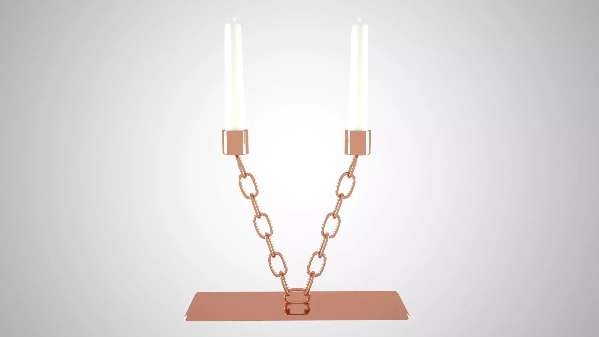 Chain V Candleholder Bronze Color 3D model_0