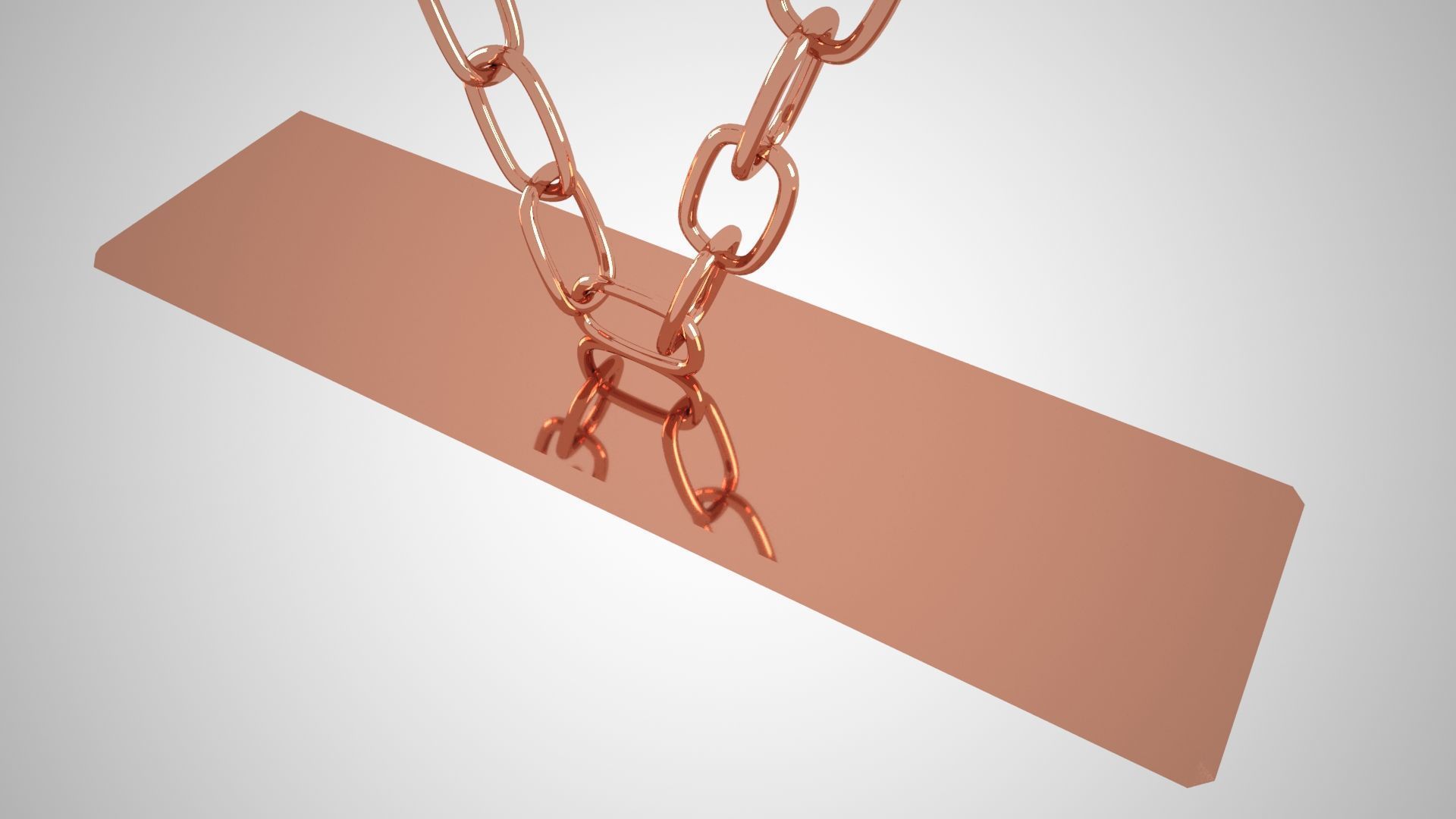 Chain V Candleholder Bronze Color 3D model_2