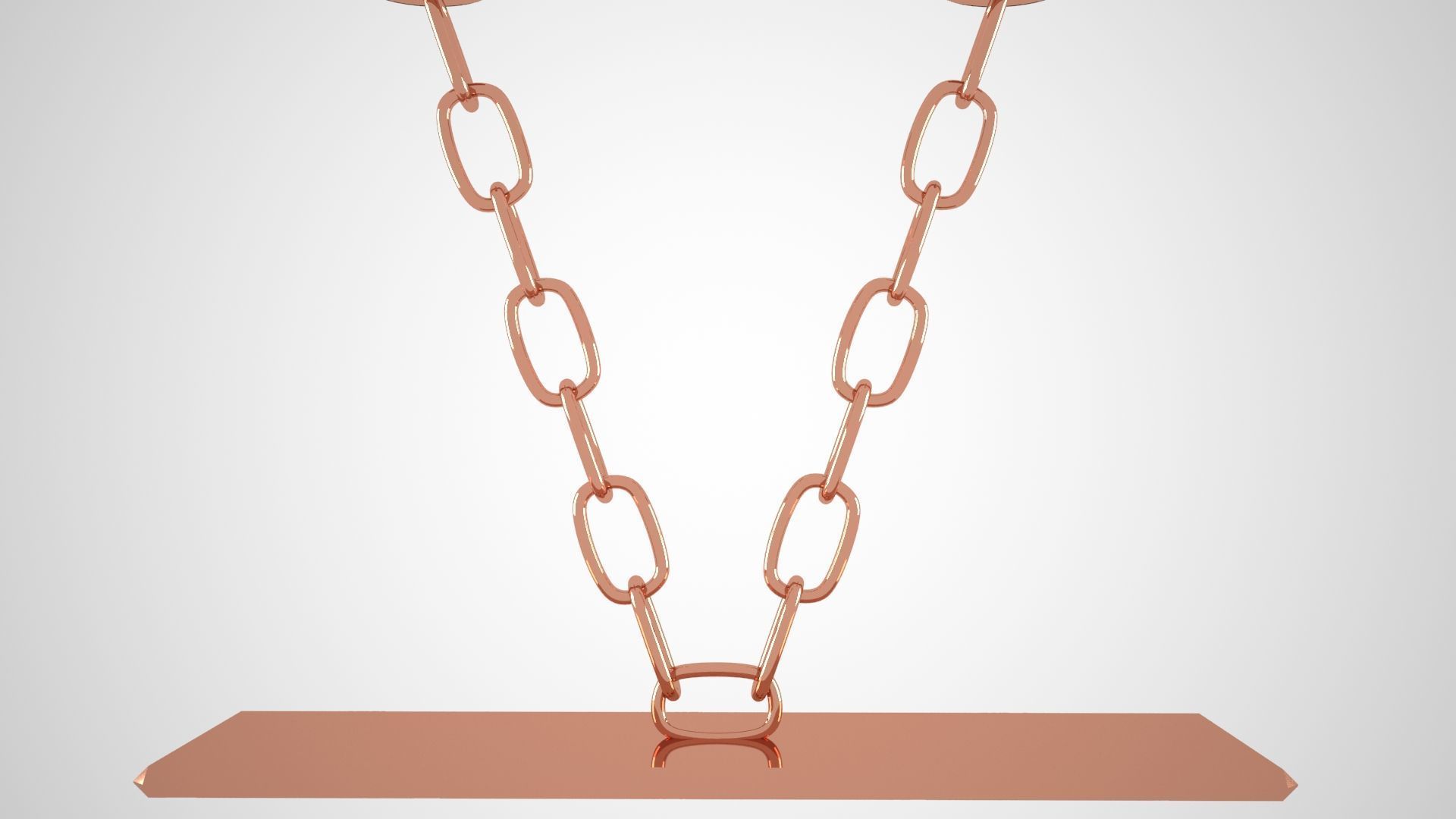 Chain V Candleholder Bronze Color 3D model_4