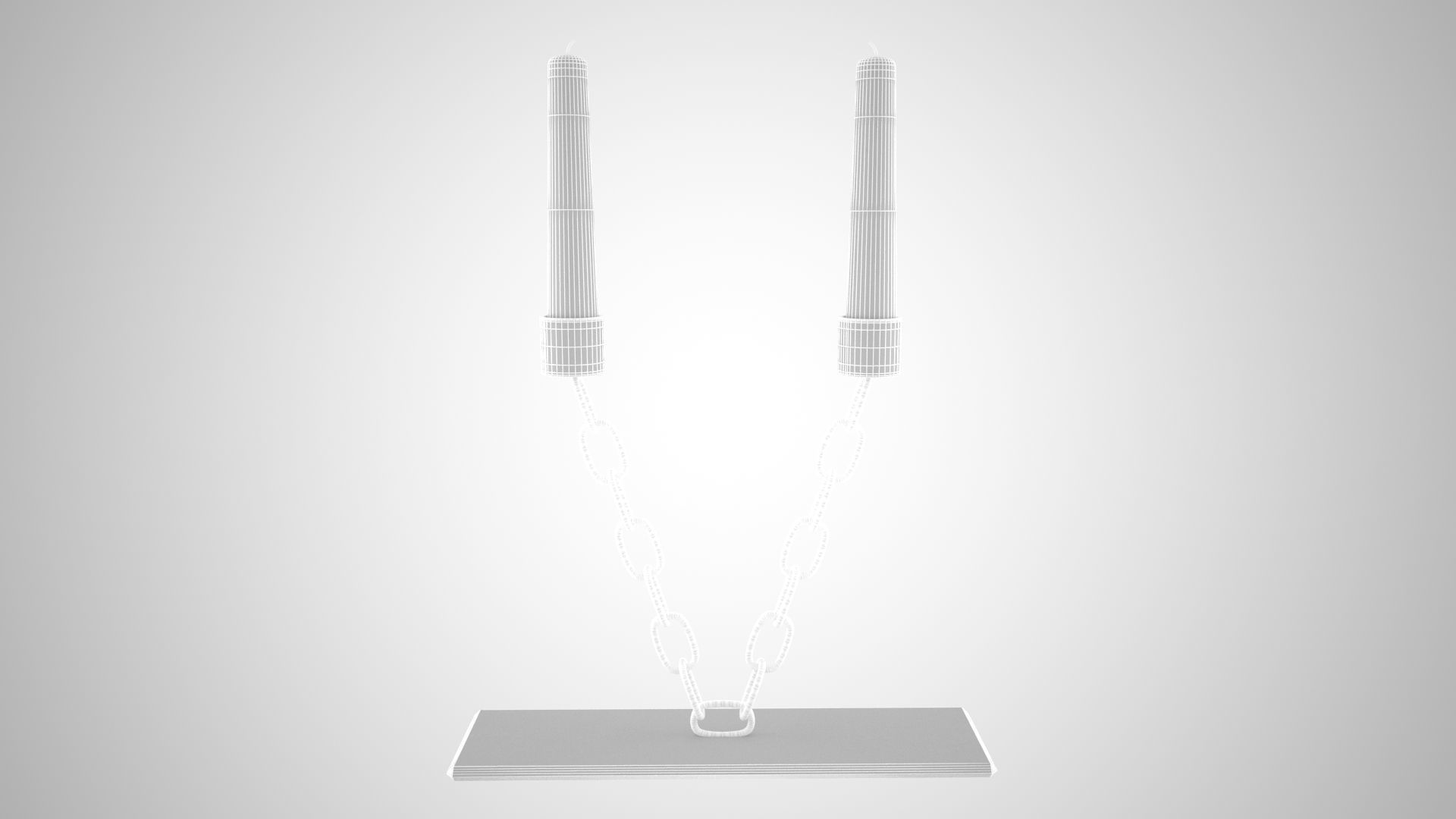 Chain V Candleholder Black Iron Color 3D model_5