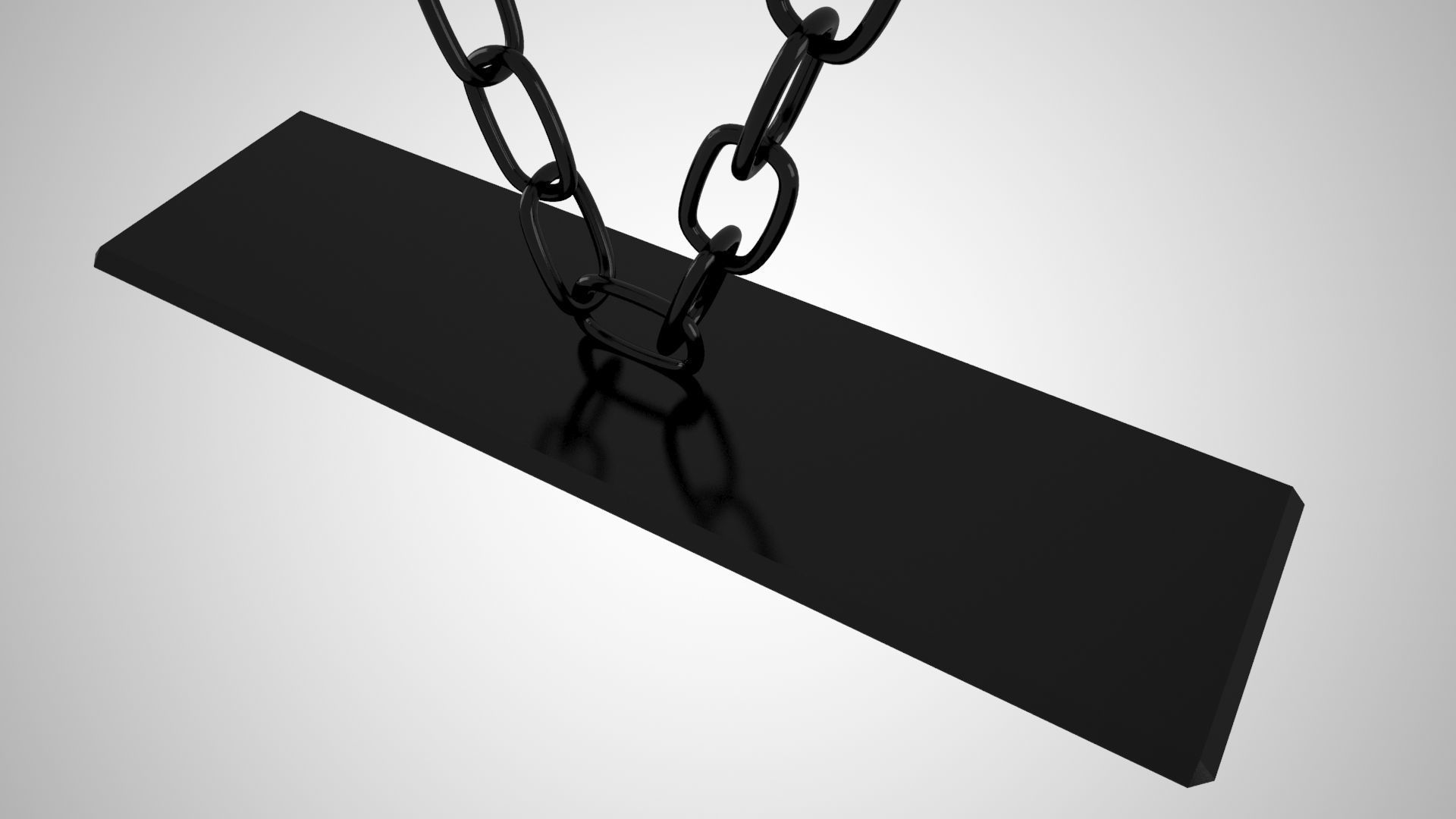 Chain V Candleholder Black Iron Color 3D model_2