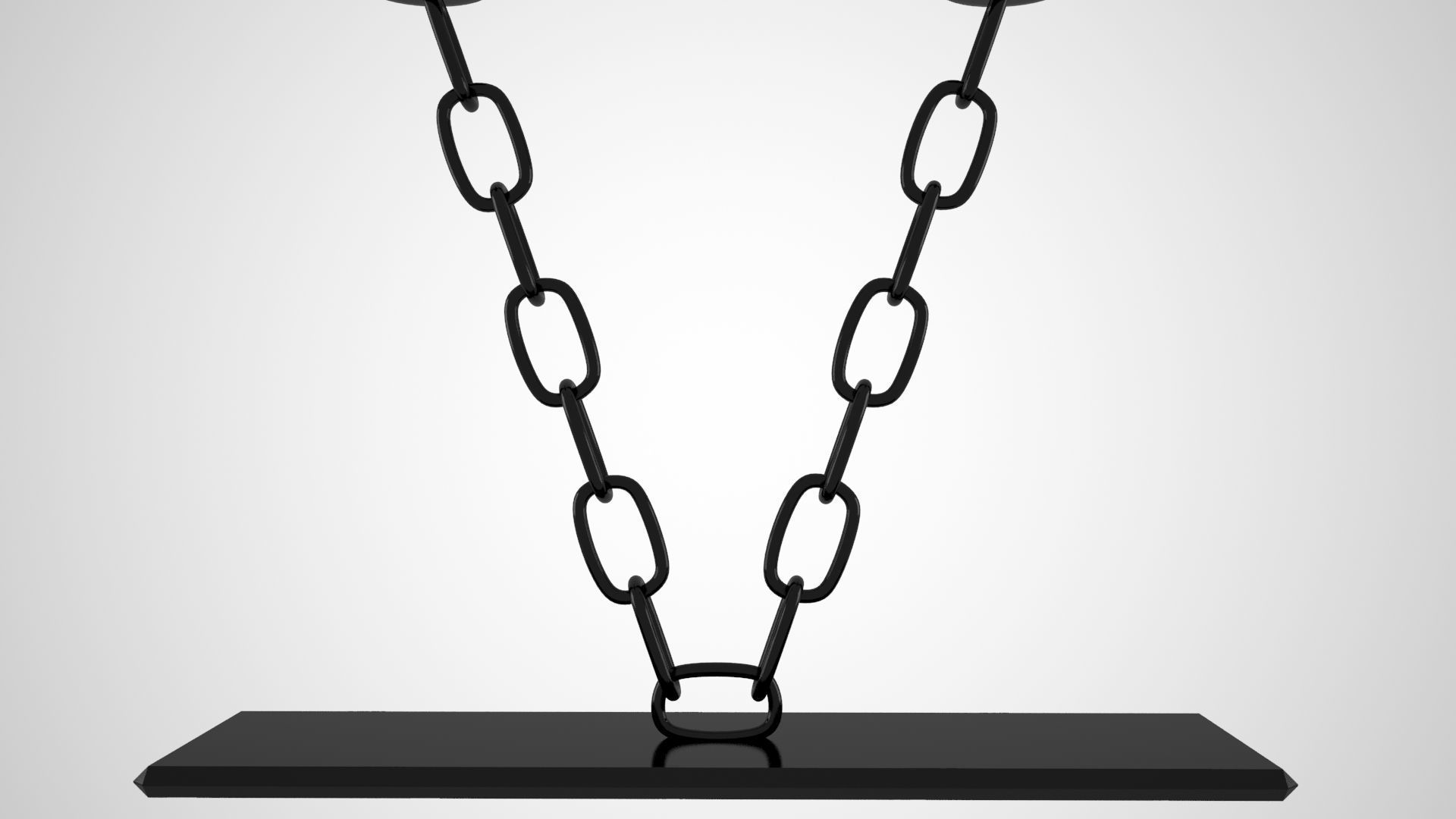 Chain V Candleholder Black Iron Color 3D model_4