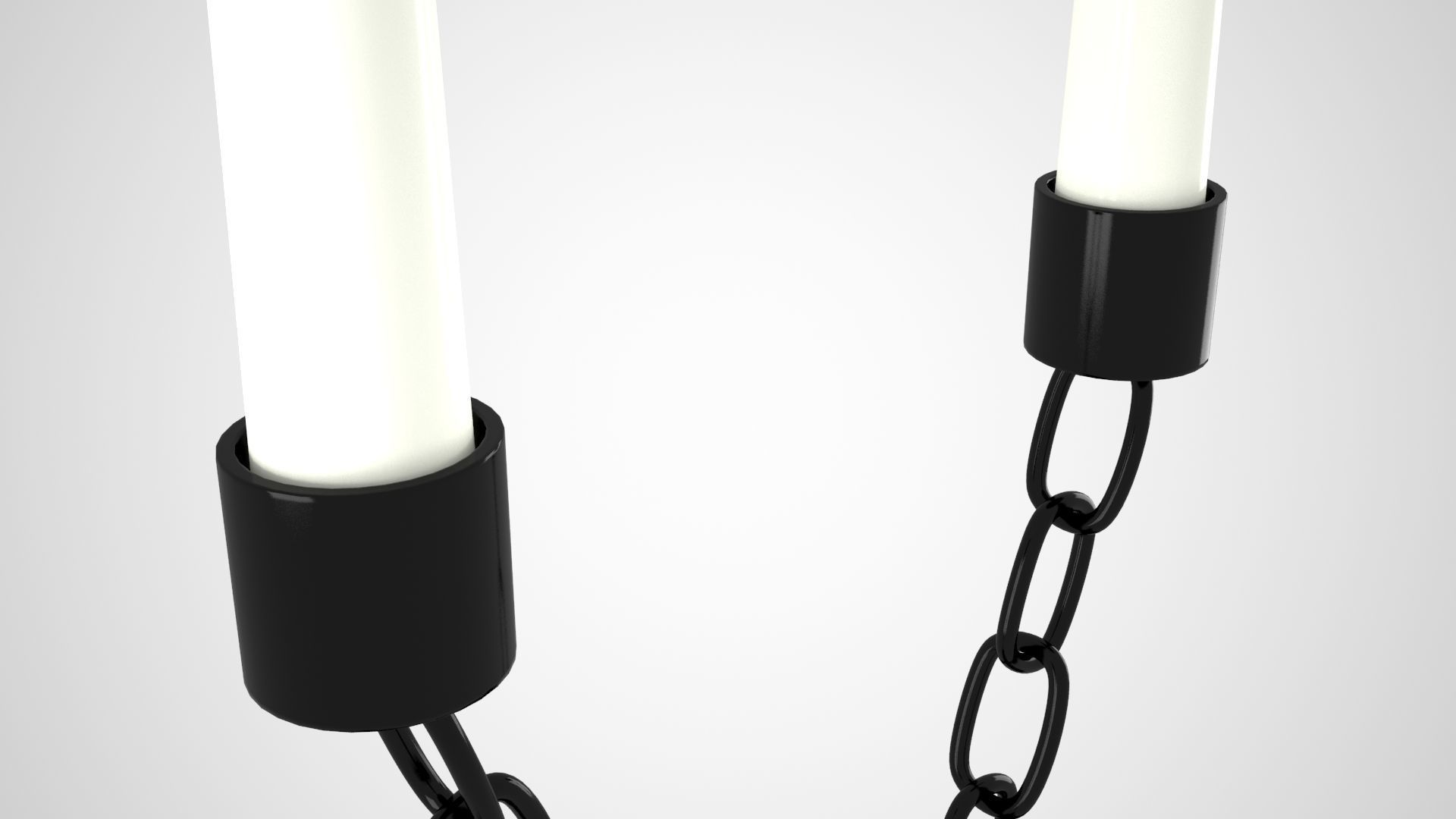 Chain V Candleholder Black Iron Color 3D model_1