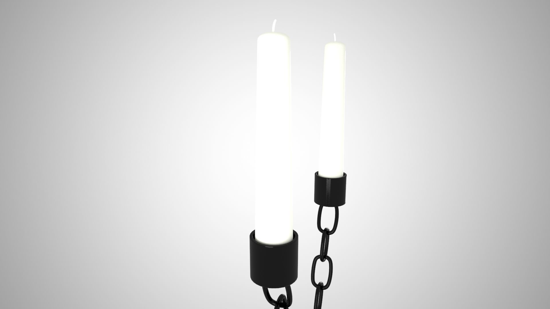 Chain V Candleholder Black Iron Color 3D model_3