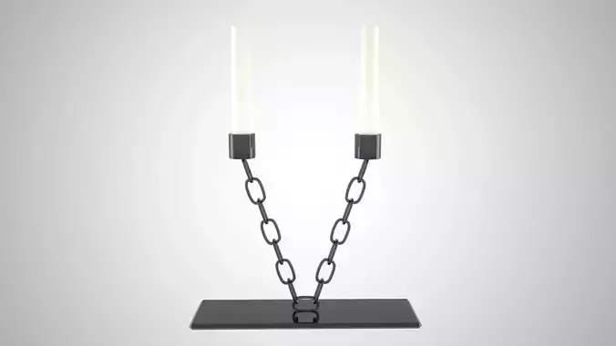 Chain V Candleholder Black Glass Color