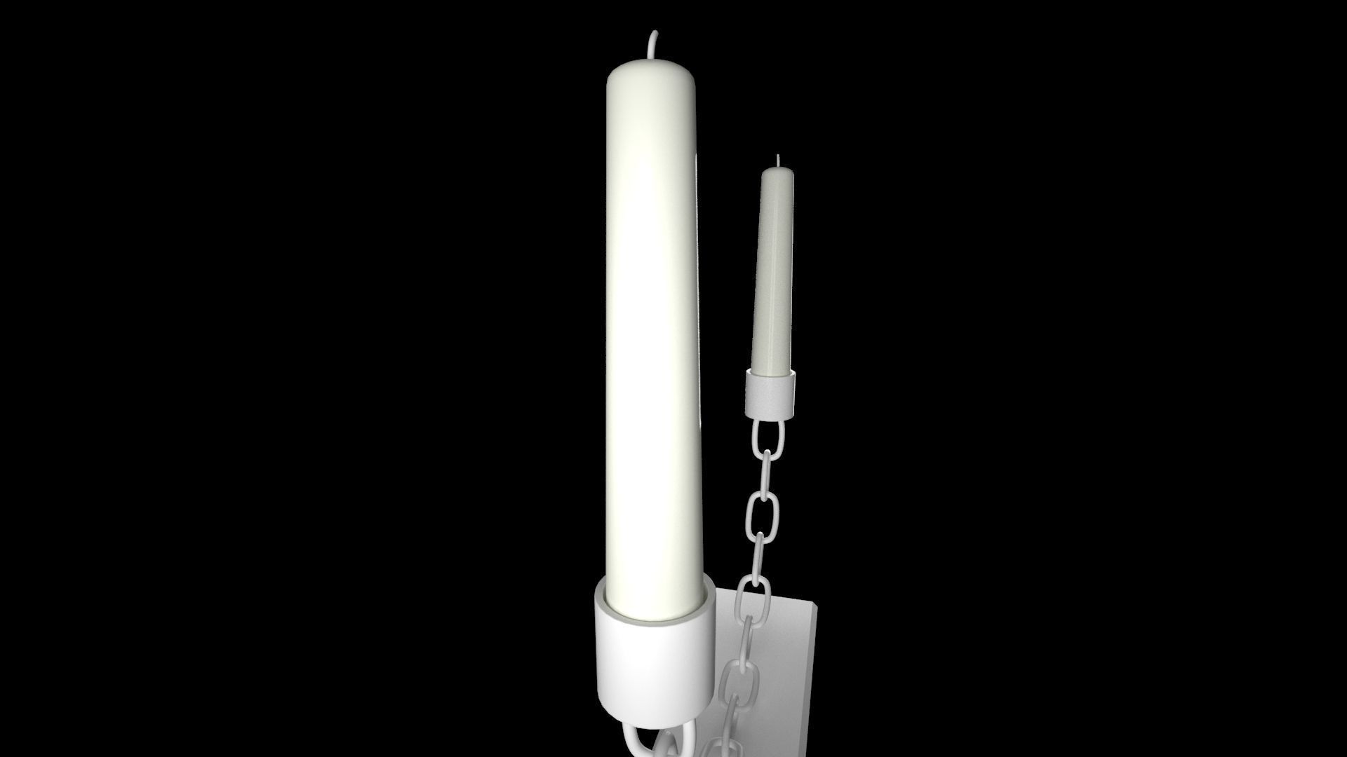Chain U Candleholder White color 3D model_1
