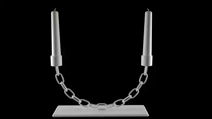 Chain U Candleholder White color