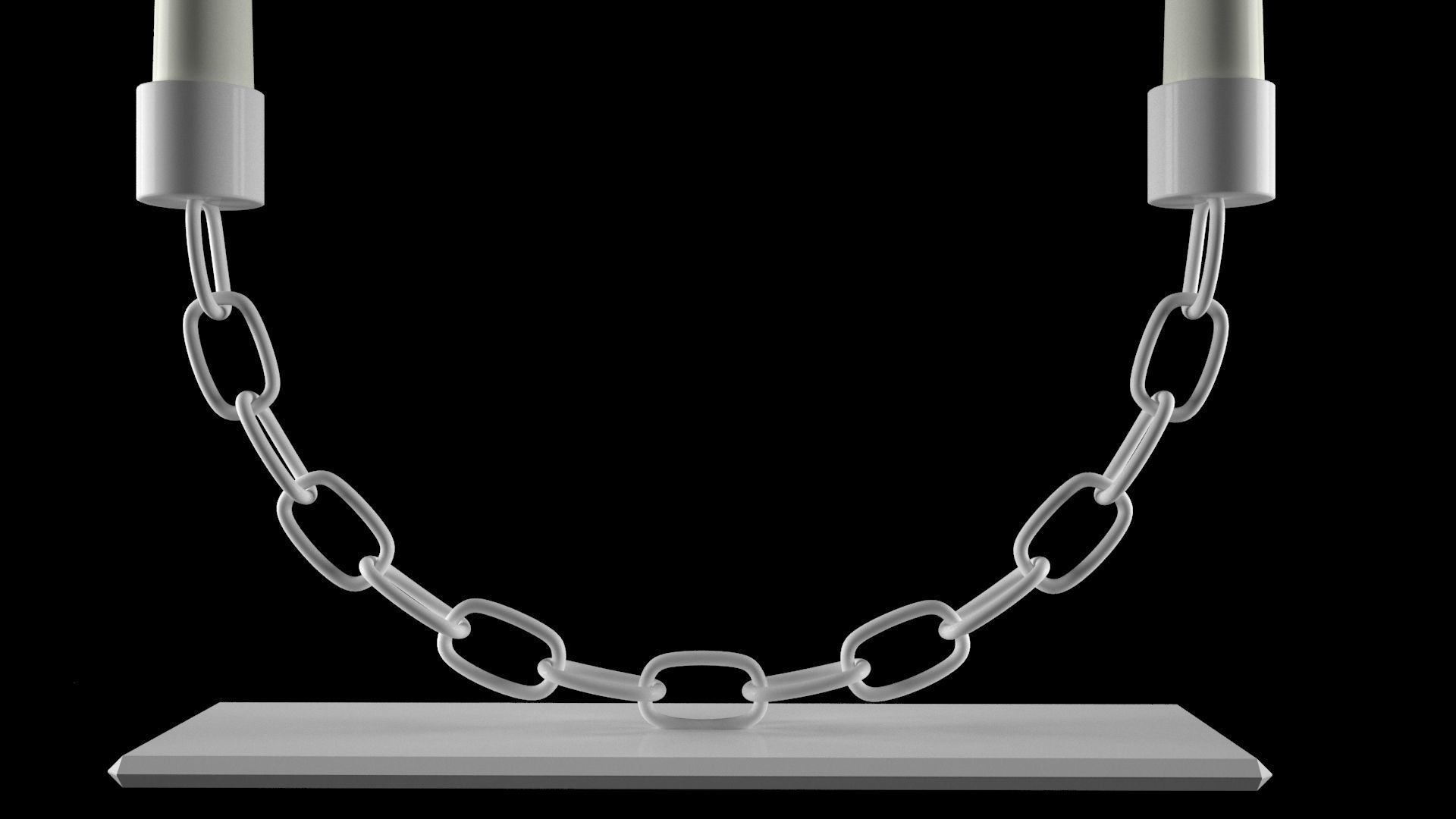 Chain U Candleholder White color 3D model_8
