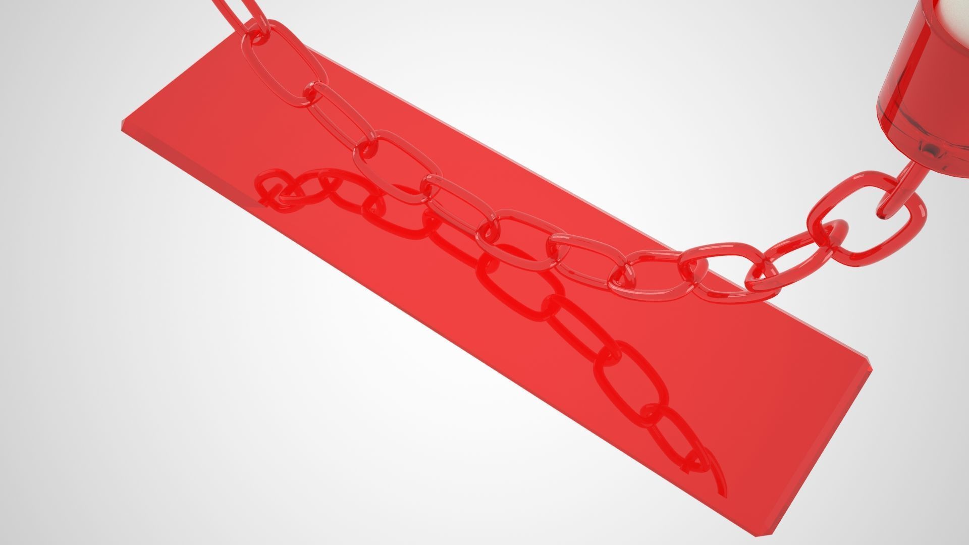 Chain U Candleholder Red Glass Color 3D model_3