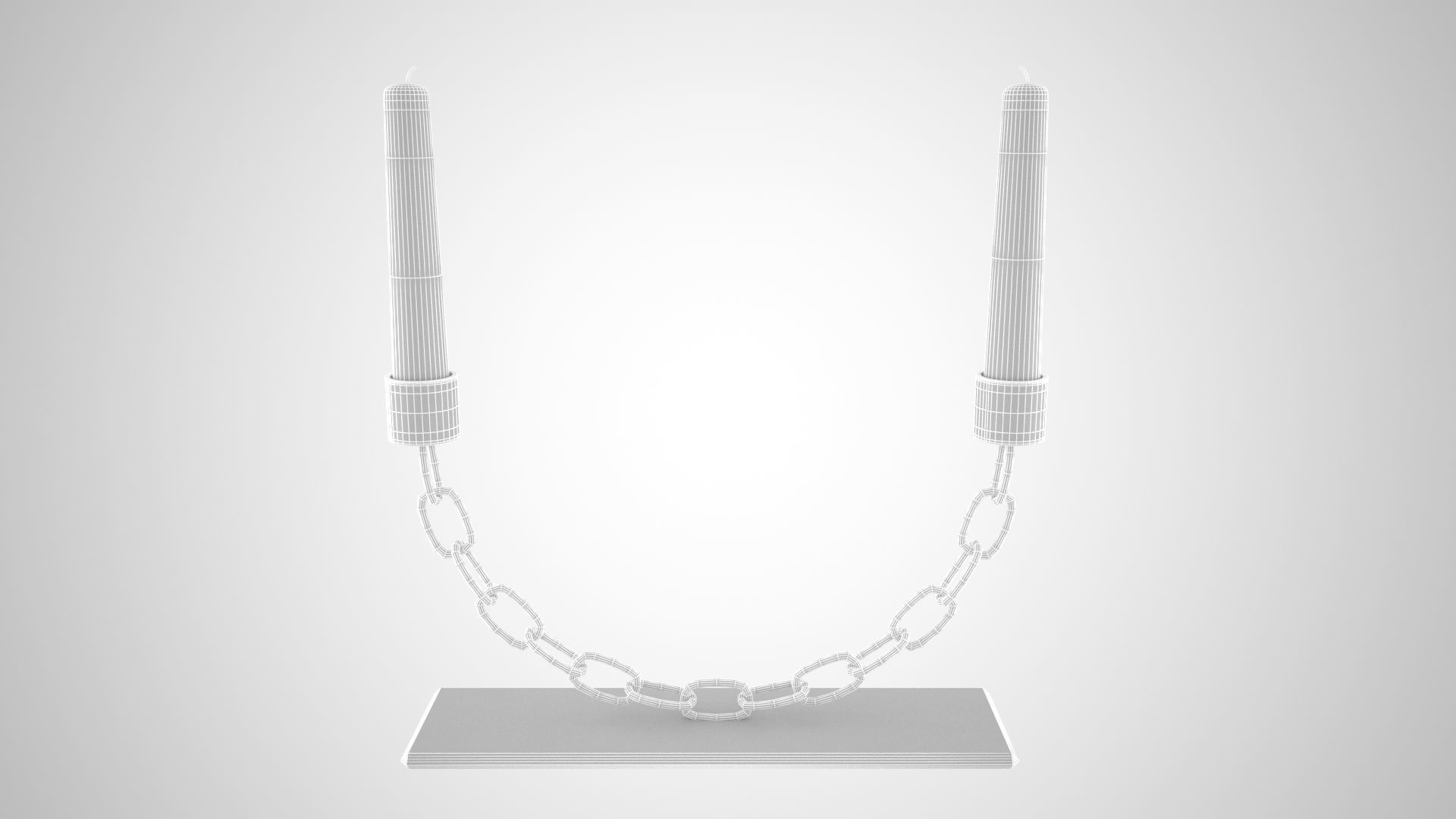 Chain U Candleholder Red Glass Color 3D model_9