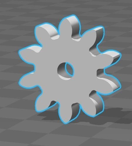 GEAR-SPUR  z-10Teeth  module-2mm  h-5mm  axis-diam-2mm 3D print model_0