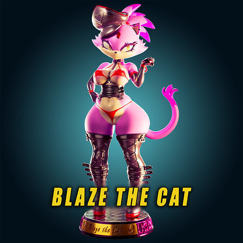 18 ADULT Blaze The Cat Figure Model Diorama 3D print model