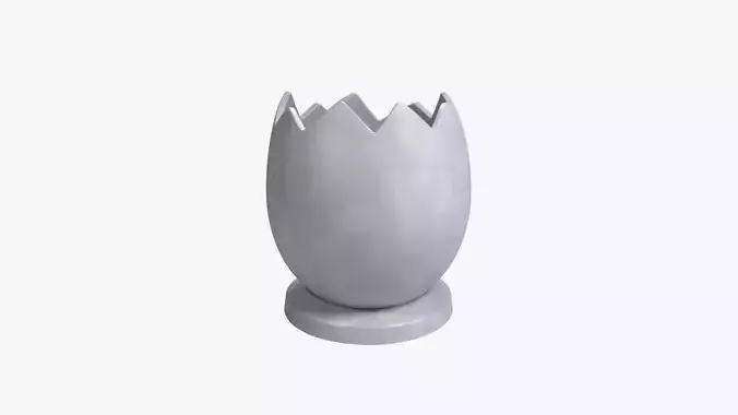 Eggshell Pen Holder Cracked Shell Desk Organizer STL File 3D print model