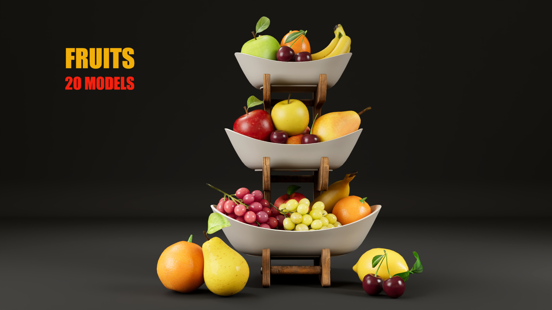 Fruit bowl 3D Model Collection_2