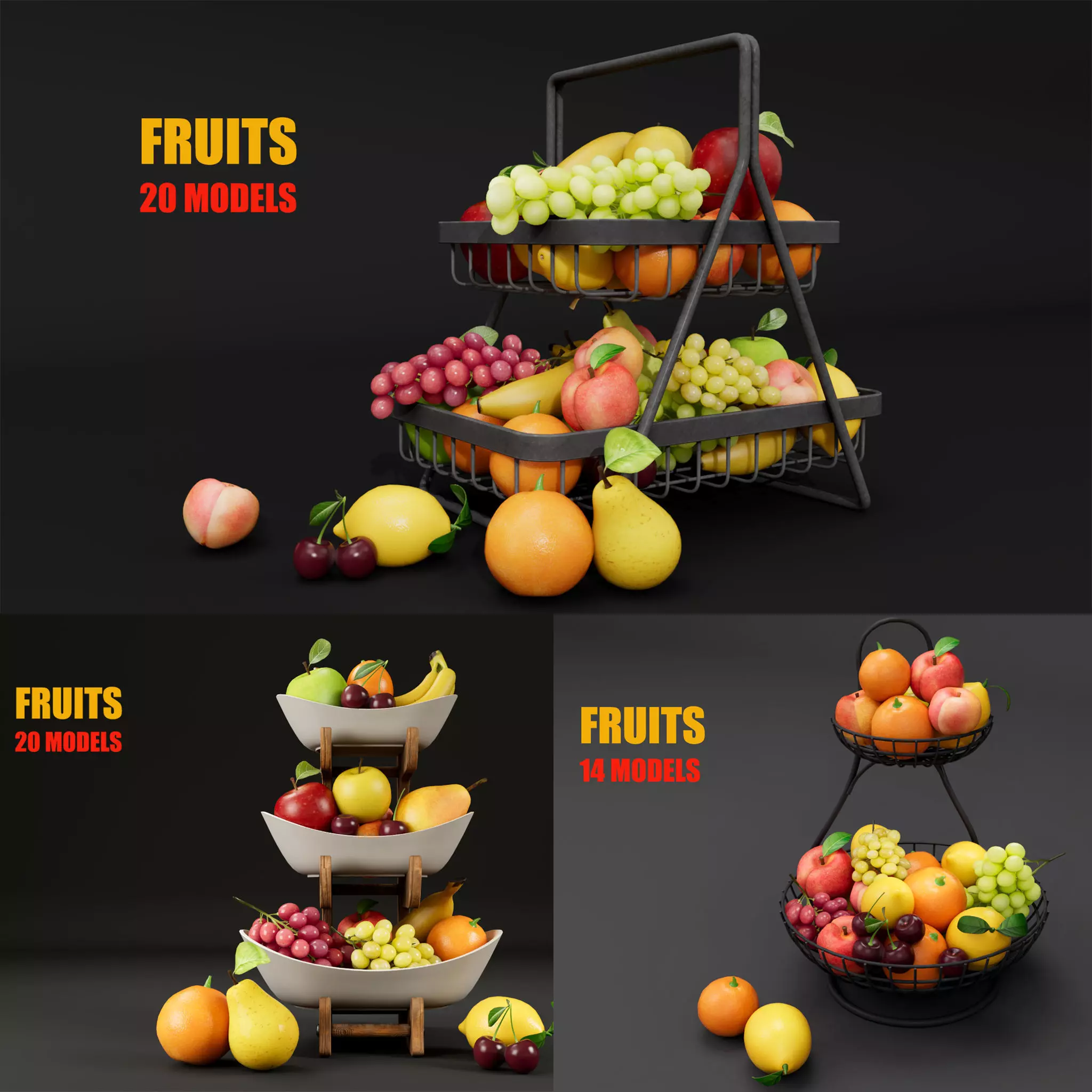 Fruit bowl 3D Model Collection_0