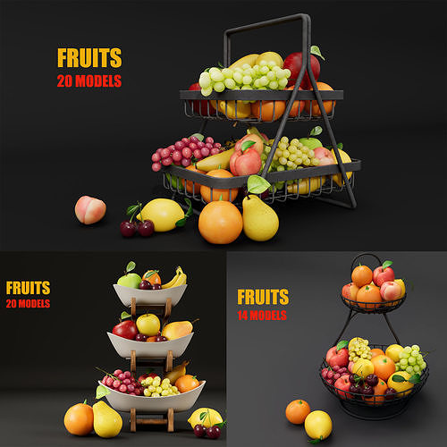 Fruit bowl 3D Model Collection