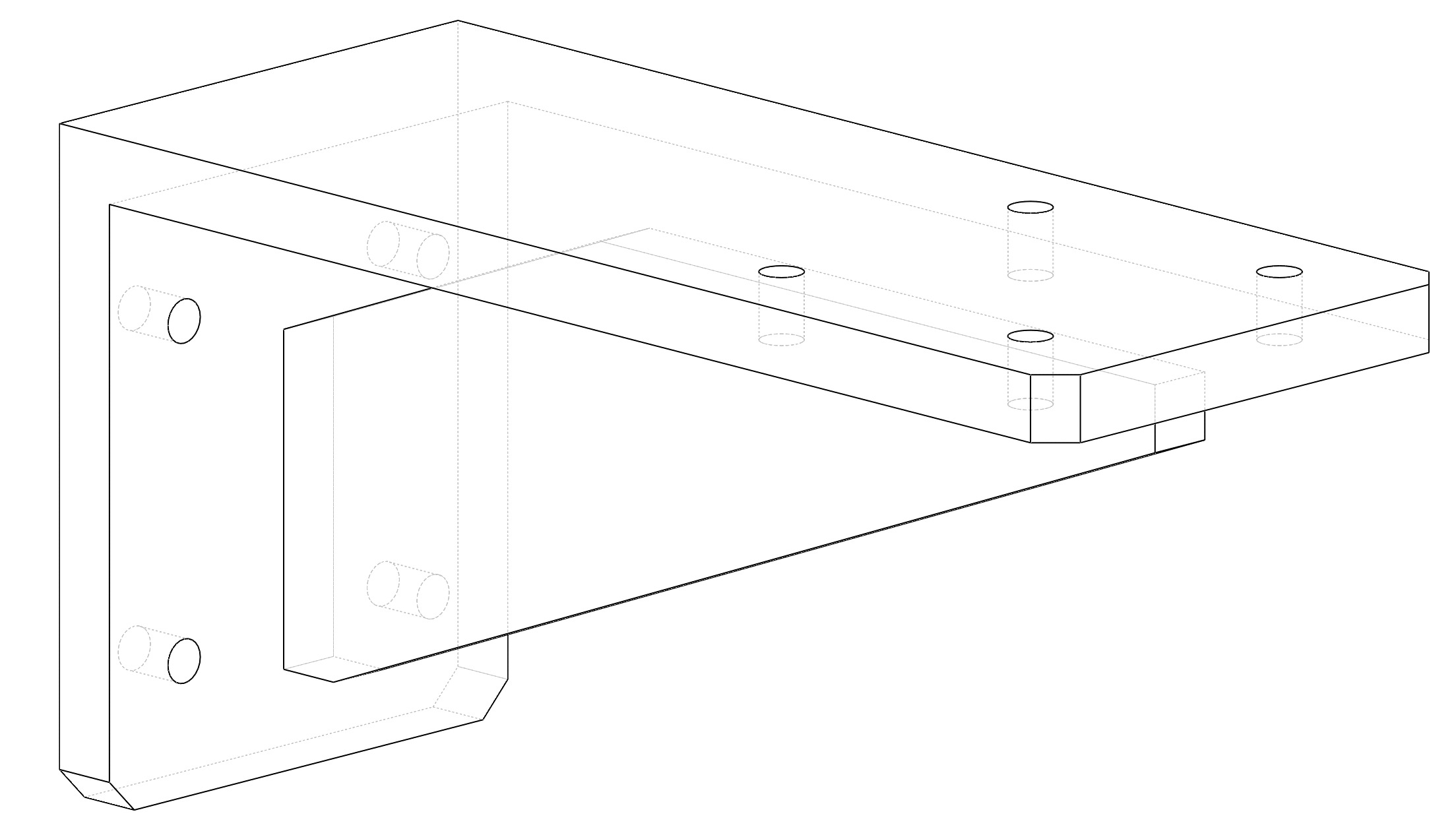 HeavyDuty Printable Wall Bracket 200x100x10mm for Screws M4-M5 3D print model_1