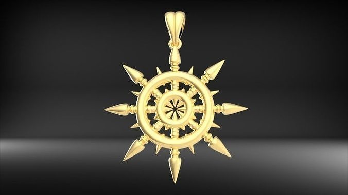Ship Wheel Pendant necklace charm 3D printable Jewelry  3D print model