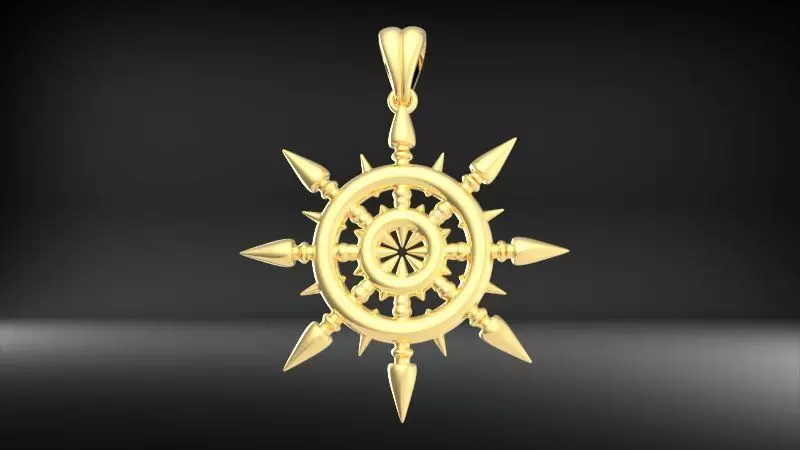 Ship Wheel Pendant necklace charm 3D printable Jewelry 3D print model