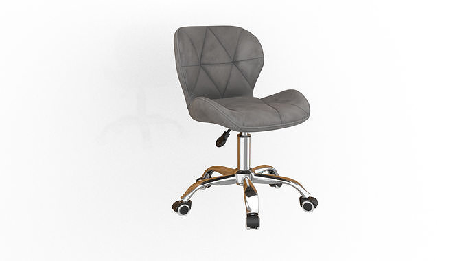 Modern Velvet Swivel Office Chair 3D Model  3D model