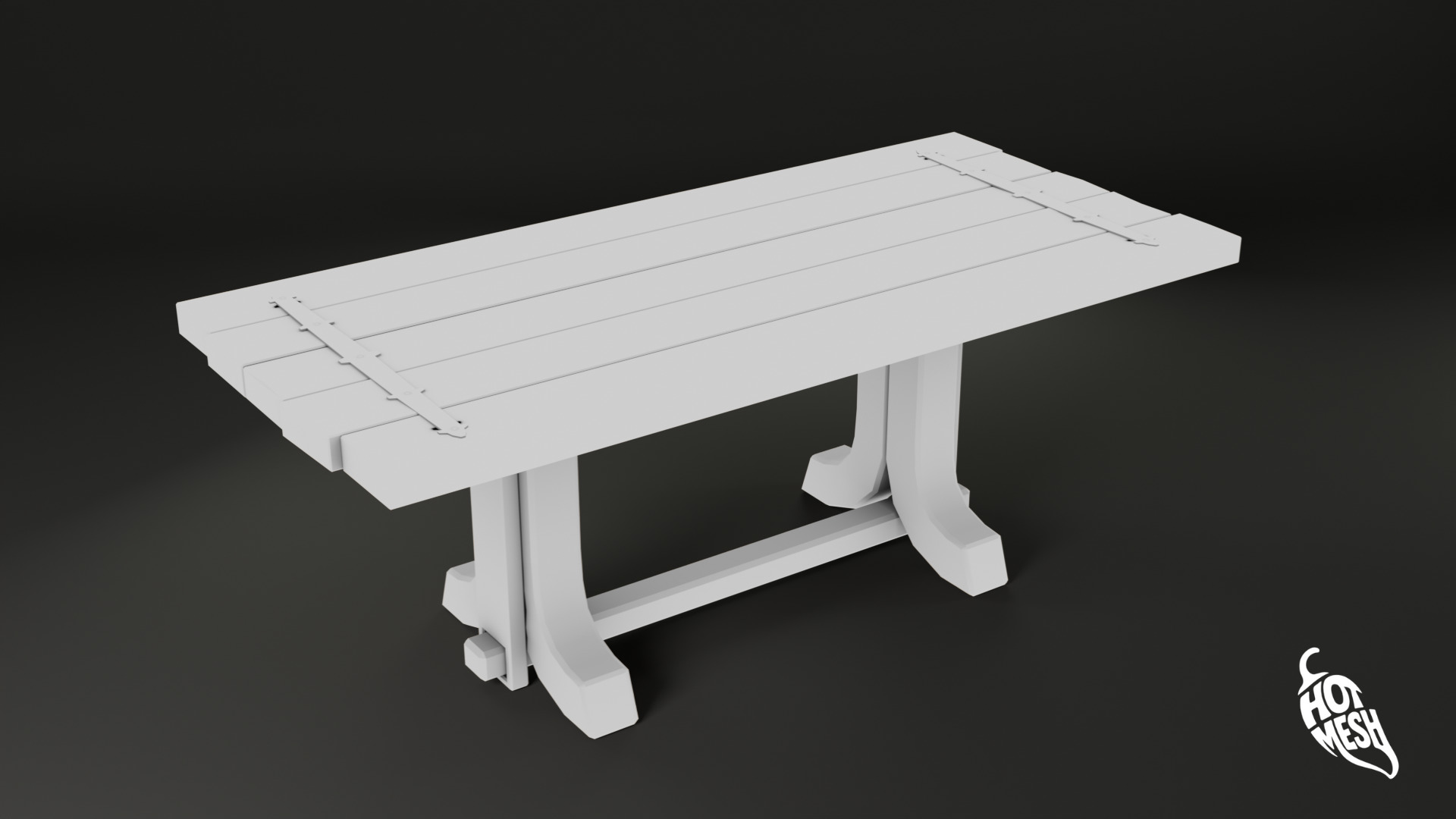 LOW POLY MEDIEVAL TABLE Low-poly 3D model_7