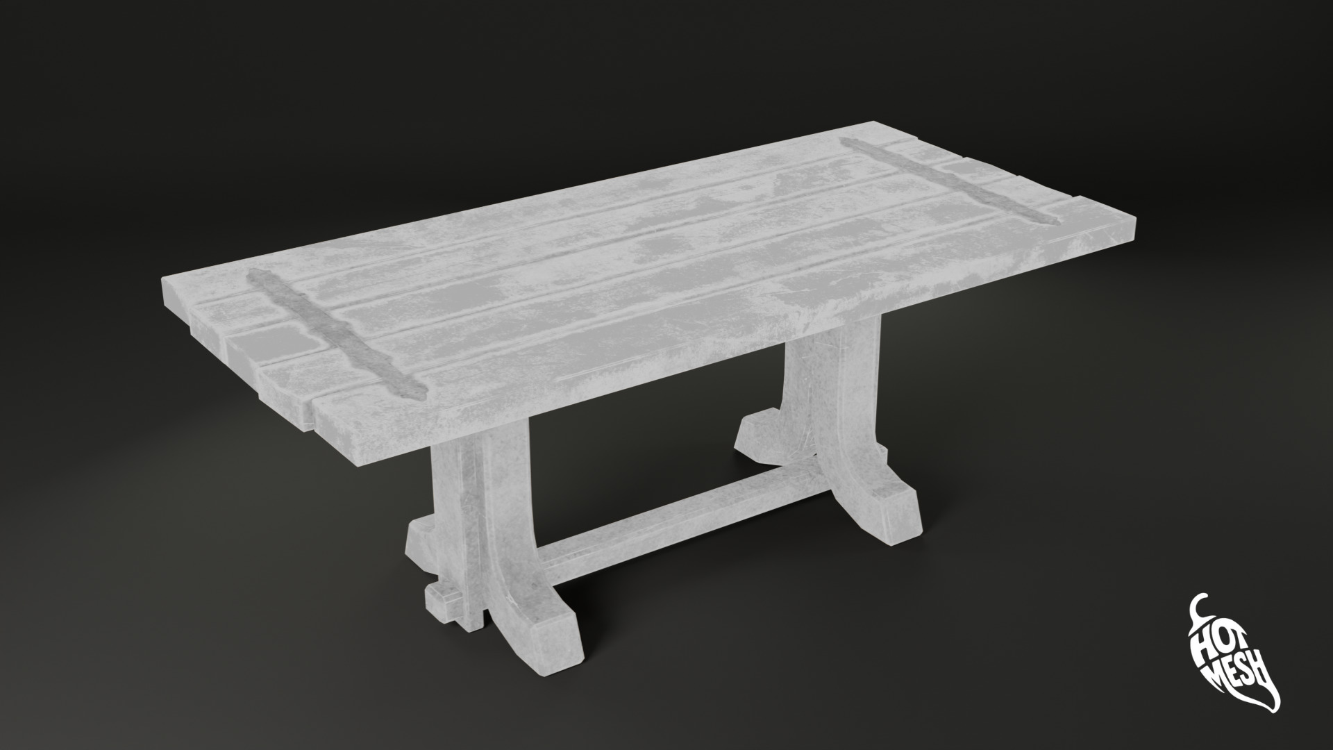 LOW POLY MEDIEVAL TABLE Low-poly 3D model_6