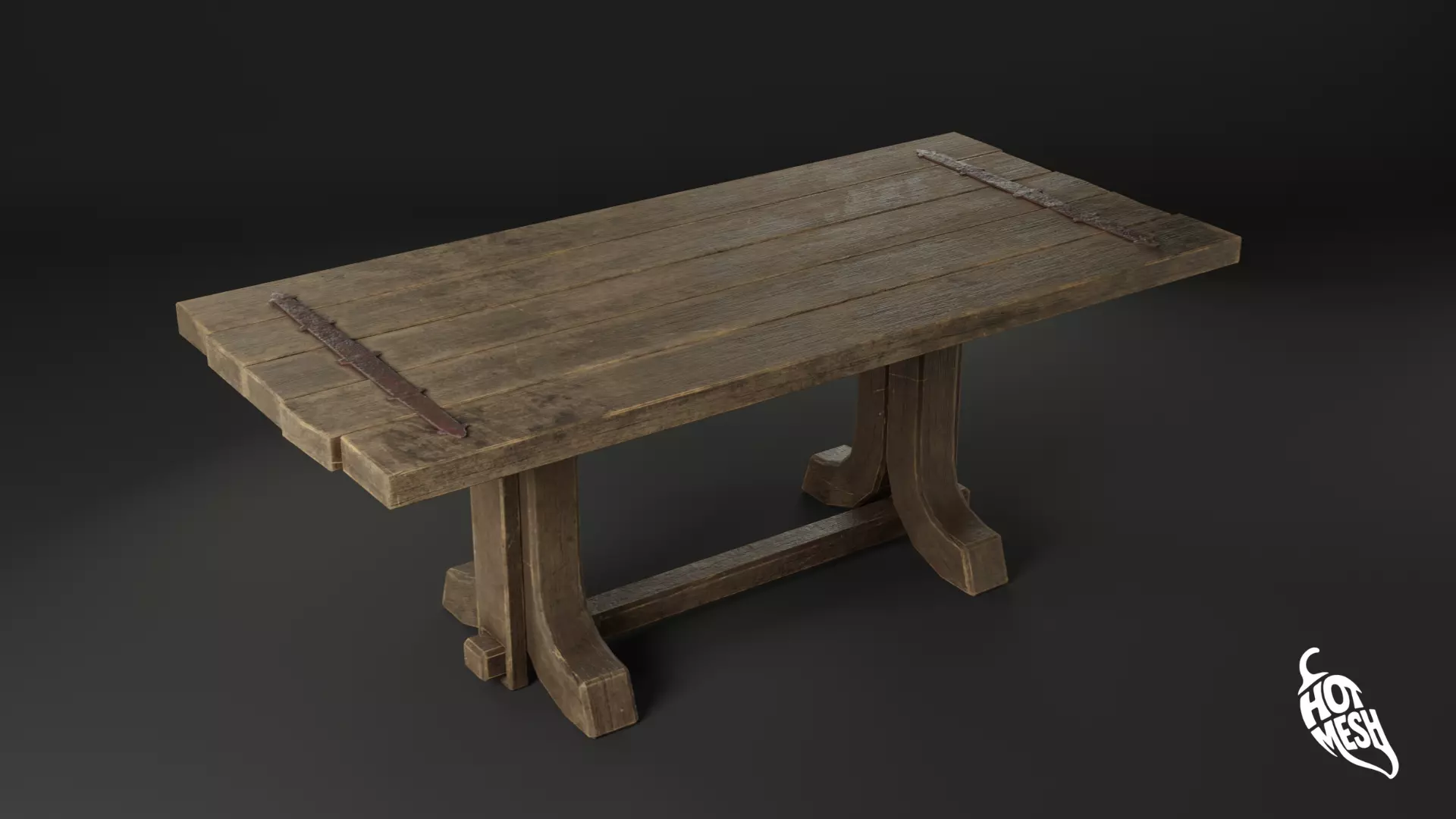 LOW POLY MEDIEVAL TABLE Low-poly 3D model_0