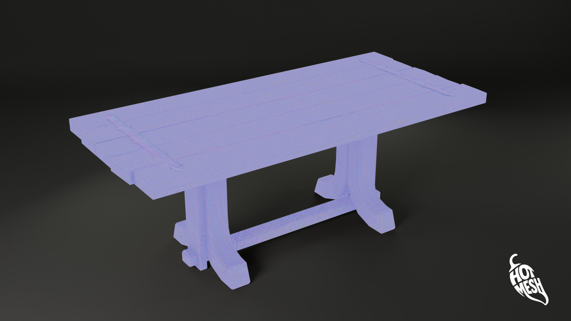 LOW POLY MEDIEVAL TABLE Low-poly 3D model_4