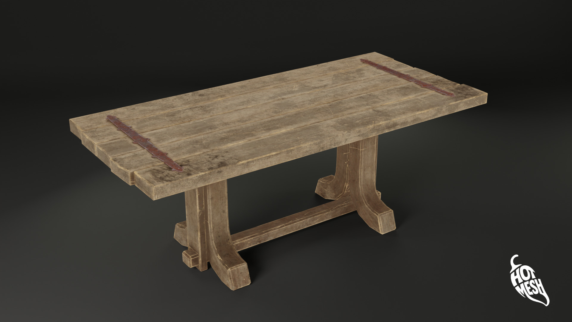 LOW POLY MEDIEVAL TABLE Low-poly 3D model_5