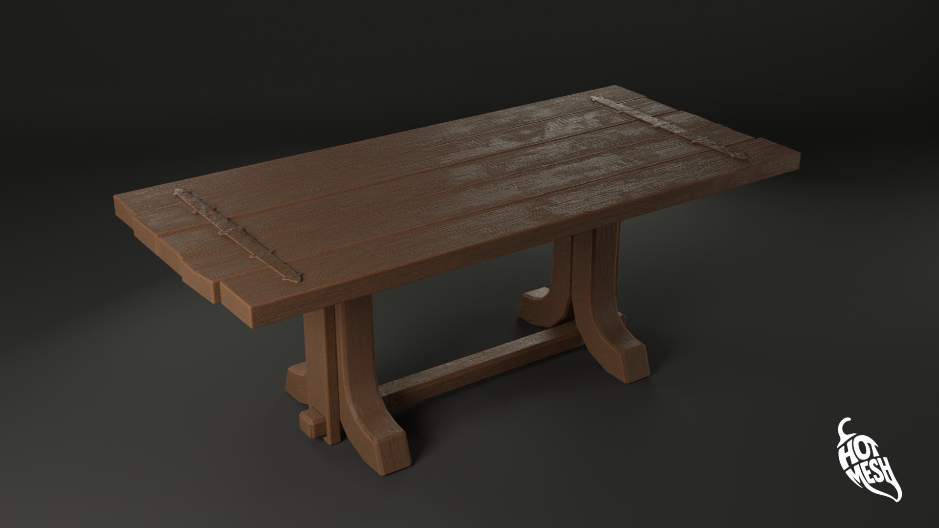 LOW POLY MEDIEVAL TABLE Low-poly 3D model_3