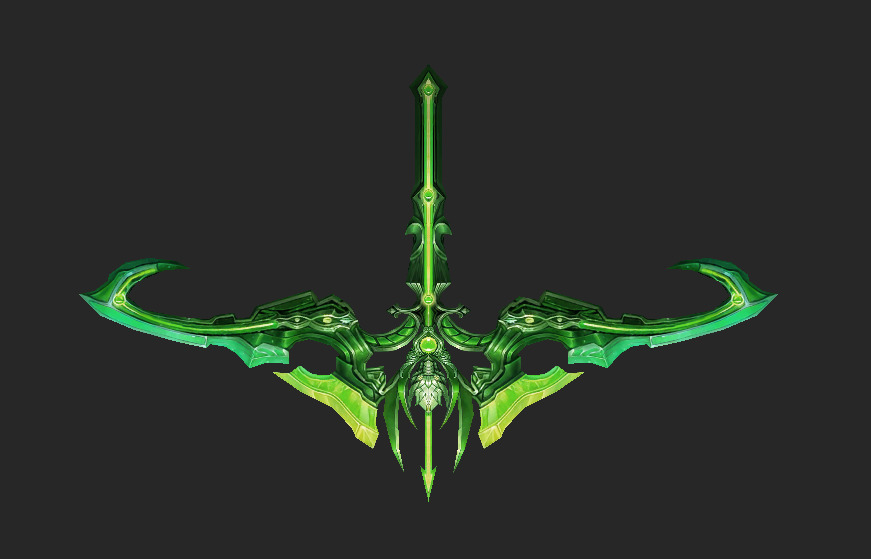 Weapons Pack 06 -  Umbral Eclipse Green Weapons Low-poly 3D model_6